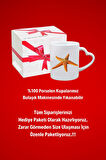 Deniz Yıldızı Baskılı Hediye Kalp Kupa Bardak Porselen Çay Kahve Fincanı
