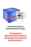 Sevimli Kedi Baskılı Kupa Bardak Porselen Latte Filtre Kahve Fincanı