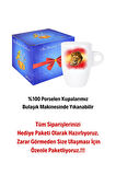 Taraftar Sarı Kırmızı Arslan Baskılı Kupa Bardak Porselen Latte Filtre Kahve Fincanı