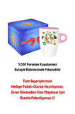 Yılbaşı Geyikli Kurabiye Baskılı Kupa Bardak Porselen Latte Filtre Kahve Fincanı
