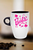 Enter Mode Barbie Baskılı Kupa Bardak Porselen Latte Filtre Kahve Fincanı