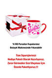Enter Mode Barbie Baskılı İçi Kırmızı Lüx Kupa Bardak Porselen Çay Kahve Fincanı