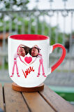 Mutlu Çiftler Love Baskılı Hediye İçi Kırmızı Lüx Kupa Bardak Porselen Çay Kahve Fincanı