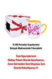 Enter Mode Barbie Baskılı İçi Sarı Lüx Kupa Bardak Porselen Çay Kahve Fincanı