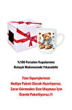 Yeni Yıl Oyuncak Ayı Teddy Bear Baskılı Lüx Kupa Bardak Porselen Çay Kahve Fincanı