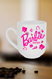 Enter Mode Barbie Baskılı Lüx Kupa Bardak Porselen Çay Kahve Fincanı