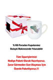 Modern Kadın Sliuet Baskılı İçi Beyaz Lüx Kupa Bardak Porselen Çay Kahve Fincanı