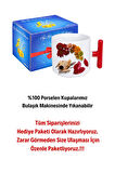 Romantik Sonbahar Baskılı Kırmızı T Saplı Kupa Bardak Porselen Çay Kahve Fincanı