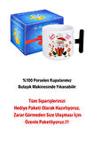 Noel Baba Happy Christmas Baskılı T Saplı Kupa Bardak Porselen Çay Kahve Fincanı