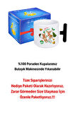 Yılbaşı Geyikli Kurabiye Baskılı T Saplı Kupa Bardak Porselen Çay Kahve Fincanı