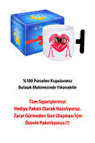 Mutlu Çiftler Love Kalp Baskılı Hediye T Saplı Kupa Bardak Porselen Çay Kahve Fincanı