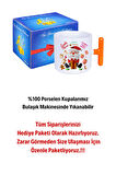 Noel Baba Happy Christmas Baskılı T Saplı Kupa Bardak Porselen Çay Kahve Fincanı