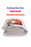 Ho Ho Ho Baskılı Dekoratif Yastık Kırlent Opsiyonel Battaniye 2 in 1