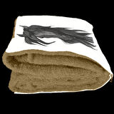 Karakalem At Desenli İç Dolgusu Battaniyeli Araç İçi Opsiyonel Yastık 36x36cm