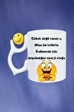 Güzel Sözler Gülen Emoji Baskılı Smile Emoji Toplu Kupa Bardak Çay Kahve Fincanı