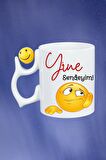 Yine Sendeyim Emoji Baskılı Smile Emoji Toplu Kupa Bardak Çay Kahve Fincanı