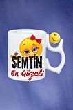 Semtin Güzeli Baskılı Smile Emoji Toplu Kupa Bardak Çay Kahve Fincanı
