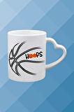 Basketboll Temalı Basket Sever Kalpli Kulp Kupa Bardak Çay Kahve Fincanı-3