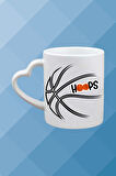 Basketboll Temalı Basket Sever Kalpli Kulp Kupa Bardak Çay Kahve Fincanı-3