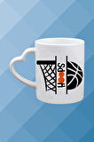 Basketboll Temalı Basket Sever Kalpli Kulp Kupa Bardak Çay Kahve Fincanı-6