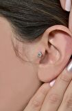 Çelik Çiçek Tragus Piercing Helix Kıkırdak Küpesi