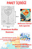 Sayılarla Boyama Çerçeveli Hobi Seti Numaralı Tuval Fırça Boya Dahil Kasnaklı 40X50 Cm