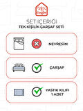 Kırmızı Pamuklu Çizgili Saten Lastikli Çarşaf Takımı Tek Kişilik  + 1 Yastık Kılıfı