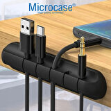 Microcase Kendinden Yapışkanlı 5 Yuvalı Kablo Sabitleyici Düzenleyici Çok Amaçlı Kablo Toparlayıcı Klips - SİYAH AL4555 2 Adet