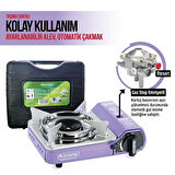 Orcamp Mini Çantalı Kamp Ocağı Mor 4 Kartuşlu Set