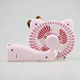 Şarjlı El Fanı Vantilatör 3 Kademeli Kırmalı Işıklı Mini Fan 17*11 Cm