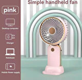 Şarjlı Masa Ve El Fanı Vantilatör Telefon Standlı Mini Fan 16*8 Cm