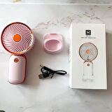 Şarjlı Masa Ve El Fanı Vantilatör Telefon Standlı Mini Fan 16*8 Cm
