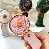 Şarjlı Masa Ve El Fanı Vantilatör Telefon Standlı Mini Fan 16*8 Cm