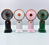 Şarjlı Masa Ve El Fanı Vantilatör Telefon Standlı Mini Fan 16*8 Cm
