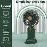 Şarjlı Masa Ve El Fanı Vantilatör Telefon Standlı Mini Fan 16*8 Cm