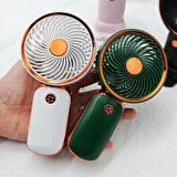 Şarjlı Masa Ve El Fanı Vantilatör Telefon Standlı Mini Fan 16*8 Cm