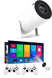Çift Kollu 4K Destekli Mini Projektör