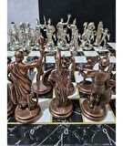 Bronz Gümüş Taşlı Satranç Takımı
