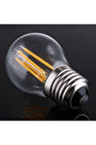 6 Watt Mini Top Ampul Led Filament G45 Şeffaf Cam Rustik Ampul E27 Duy 3000k Gün Işığı 10 Adet