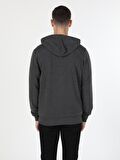Regular Fit Kapişonlu Antrasit Erkek Sweatshirt