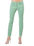 Slim Fit Dar Paça Düşük Bel Açık Mavi Kadın Pantolon