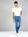 045 Davıd Orta Bel Rahat Paça Regular Fit Mavi Erkek Jean Pantolon