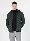  Slim Fit  Erkek Koyu Yeşil Mont