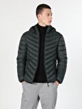  Slim Fit  Erkek Koyu Yeşil Mont