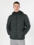  Slim Fit  Erkek Koyu Yeşil Mont