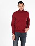 Slim Fit Balikci Erkek Kırmızı Kazak