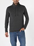 Regular Fit Yarim Balikci Erkek Antra Melanj Tshirt U.Kol