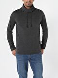 Regular Fit Yarim Balikci Erkek Antra Melanj Tshirt U.Kol