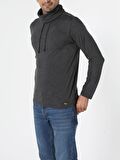 Regular Fit Yarim Balikci Erkek Antra Melanj Tshirt U.Kol