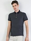 Regular Fit Polo Yaka Erkek Lacivert Polo Kısa Kol